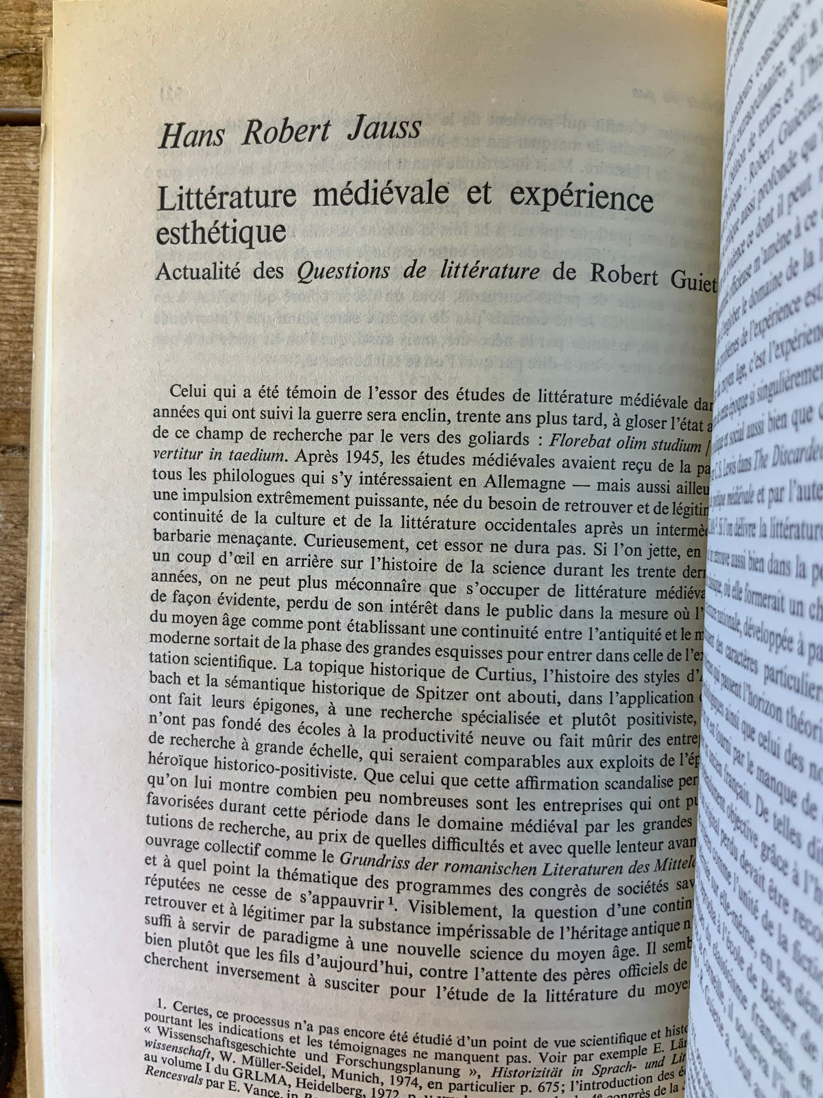 Texte littéraire et métalangue - Les carafes de la Vivonne - Littérature médiévale et expérience esthétique [ Poétique : revue de théorie et d’analyse  ] - Septembre 1977 - n° 31
