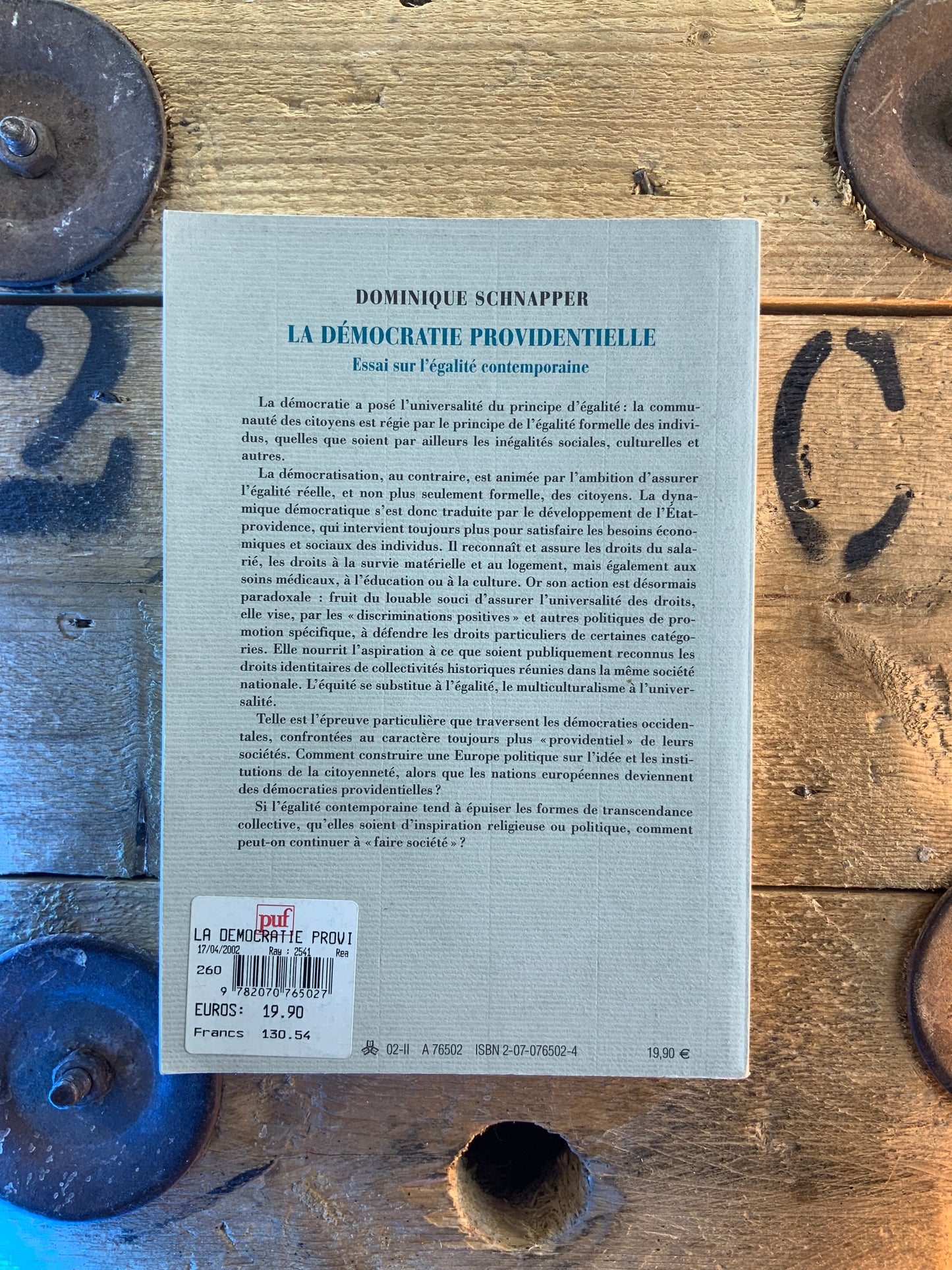 La démocratie providentielle : essai sur l’égalité contemporaine - Dominique Schnapper