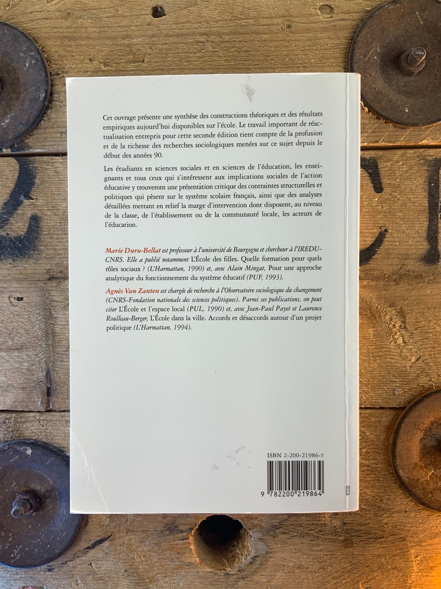 Sociologie de l’école - Marie Duru-Bellat et Agnès Van Zanten