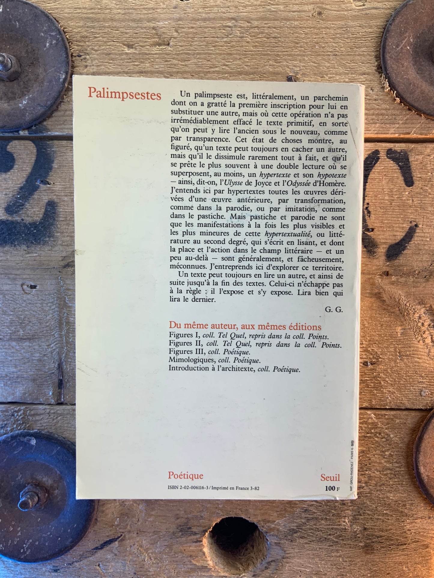 Palimpestes : la littérature au second degré - Gérard Genette