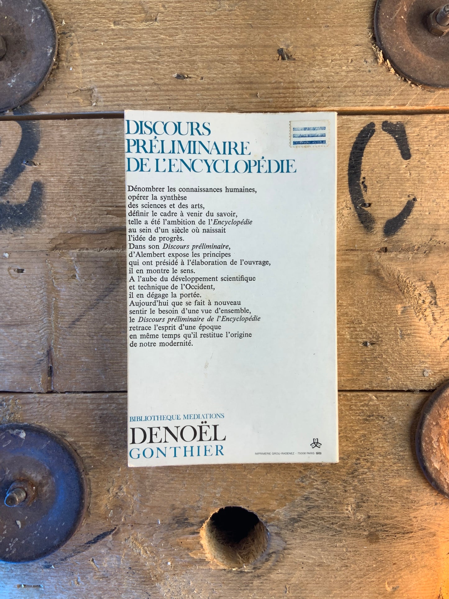 Discours préliminaire de l’Encyclopédie - D’Alembert