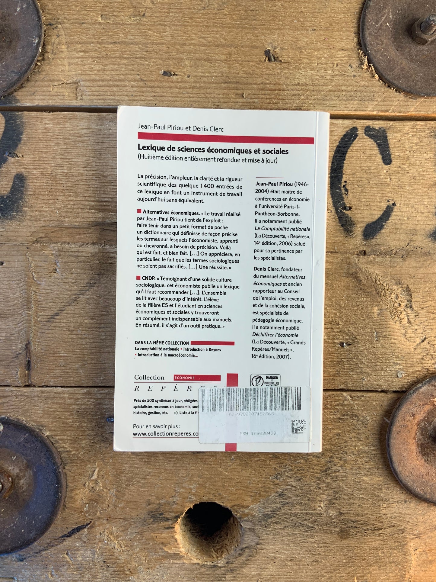 Lexique de sciences économiques et sociales - Jean-Paul Piriou et Denis Clerc