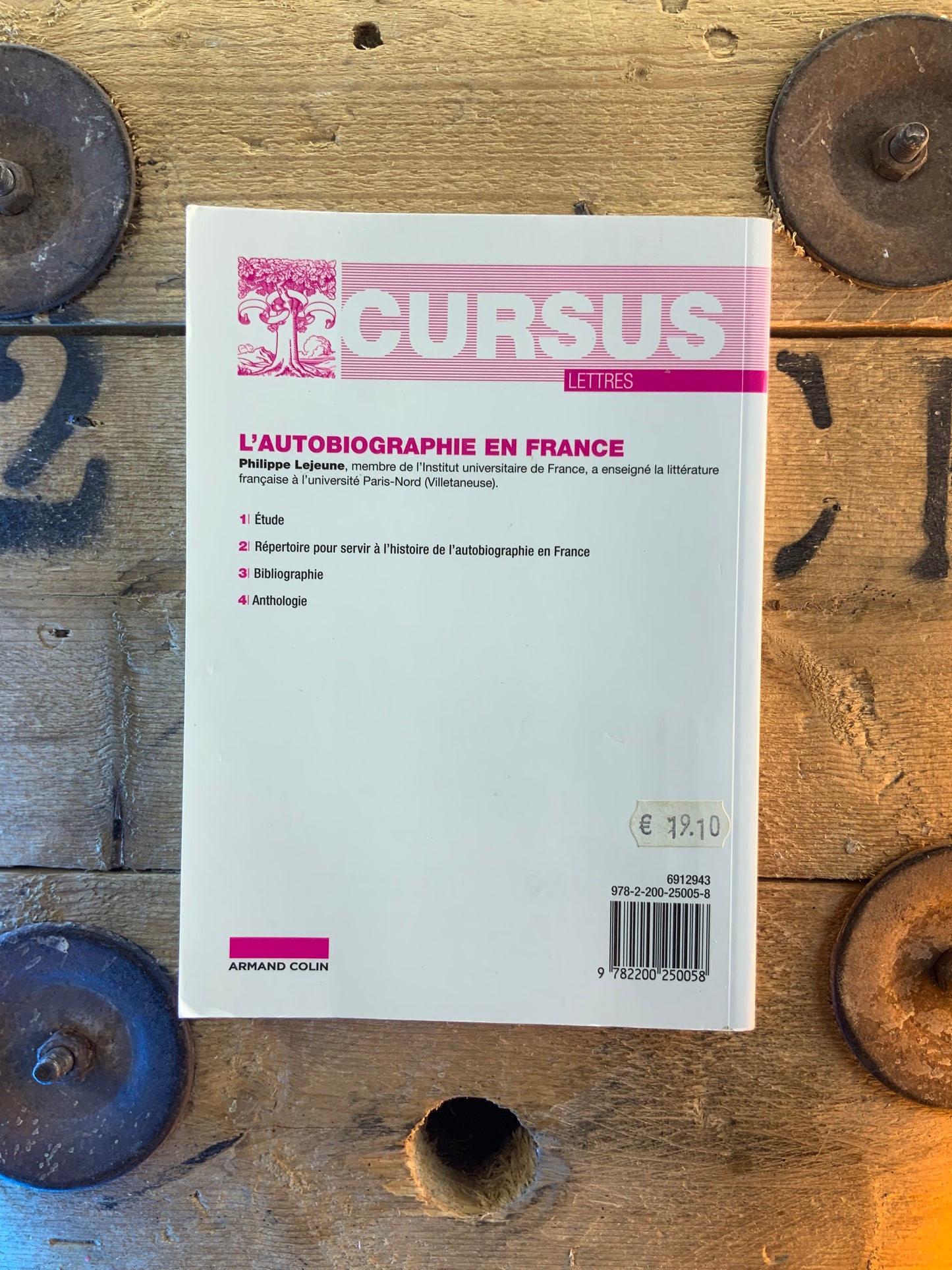 L’autobiographie en France - Philippe Lejeune