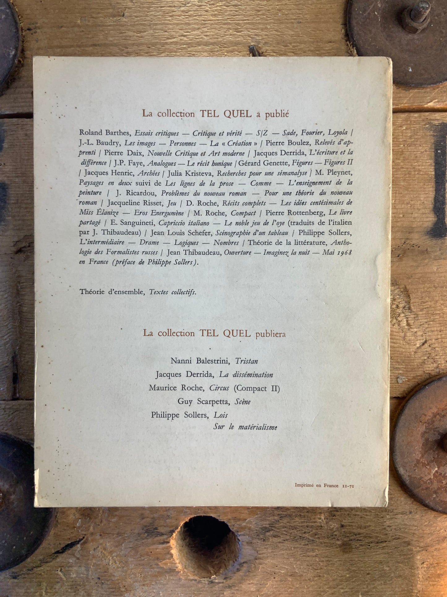 Roland Barthes [ Revue Tel Quel ] - Automne 1971 - n° 47