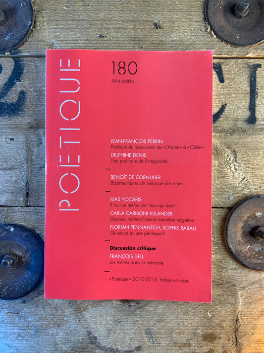[ Poétique numéro 180 ]