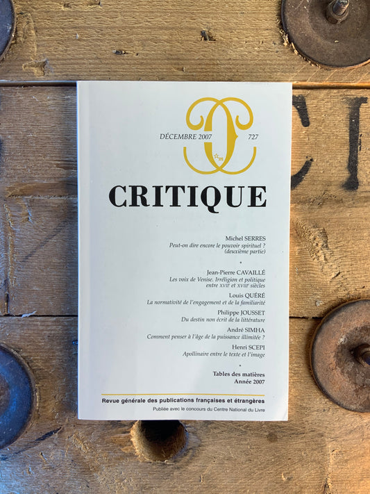 Critique numéro 727