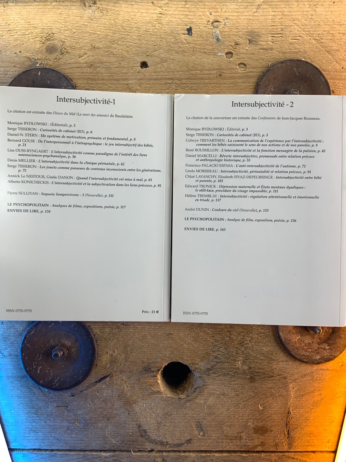 Intersubjectivité 1 et 2 [ Psychiatrie française ] - Vol. XXXV 1/04 et XXXVI 2/04