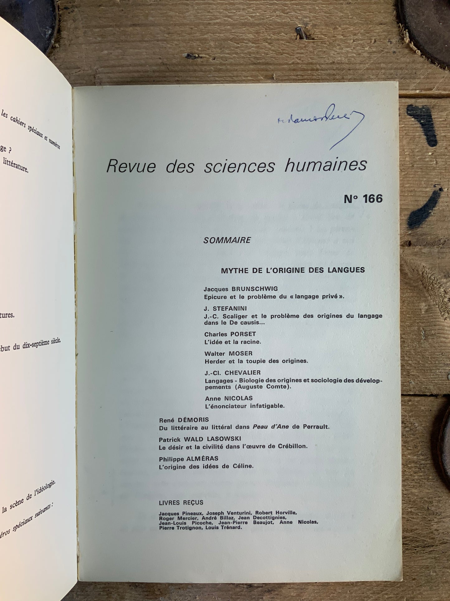 Mythe de l’origine des langues [ Revue des Sciences Humaines 1977-2 Numéro 166 ]