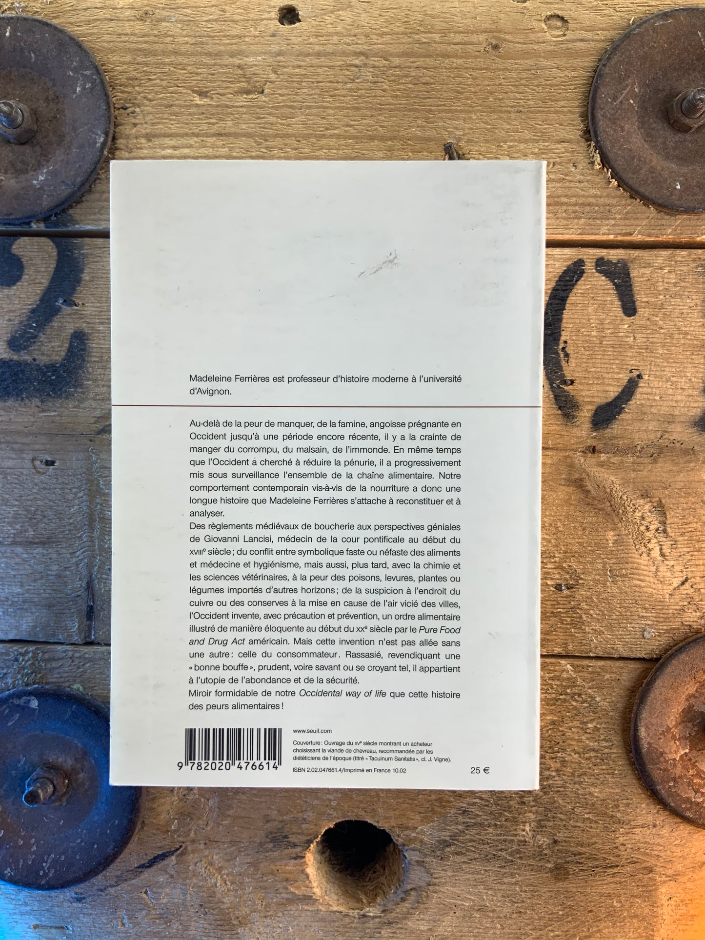 Histoire des peurs alimentaires : du Moyen Âge à l’aube du XXe siècle - Madeleine Ferrières