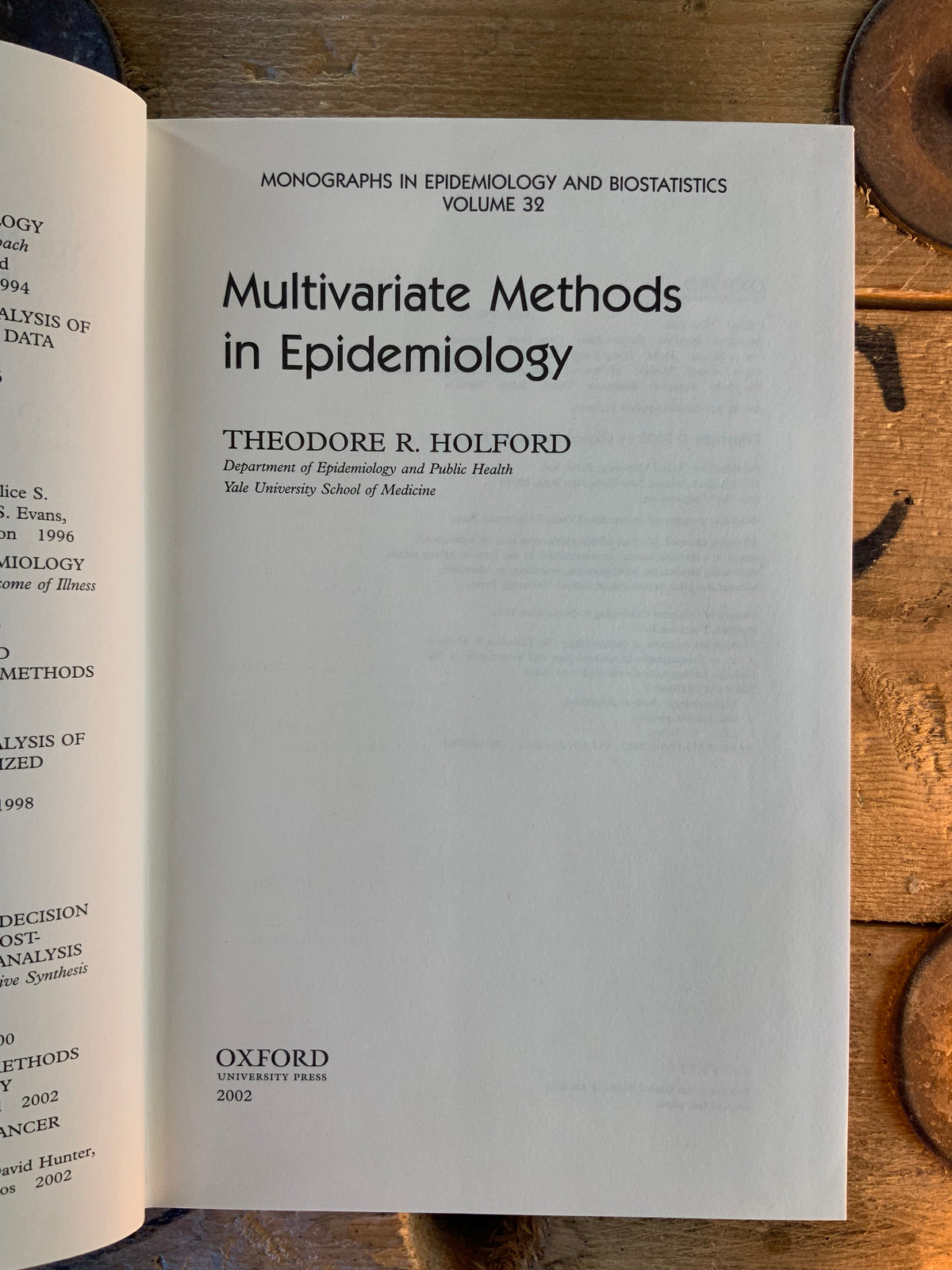 Multivariate methods in Epidemiology - Theodor R. Holford