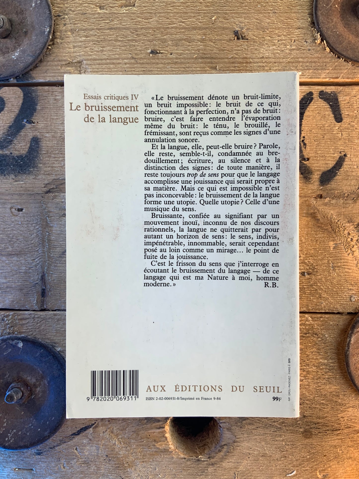 Le bruissement de la langue - Roland Barthes