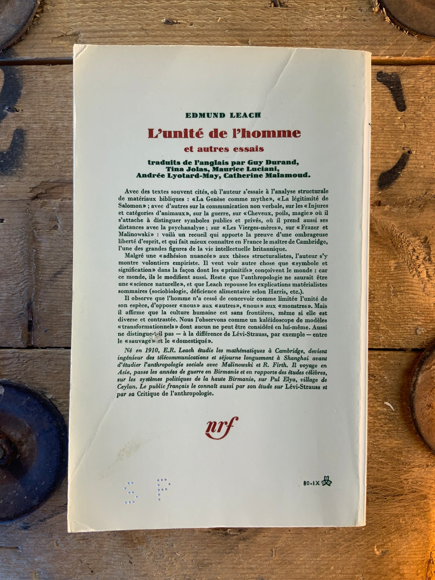L’unité de l’homme et autres essais - Edmund Leach
