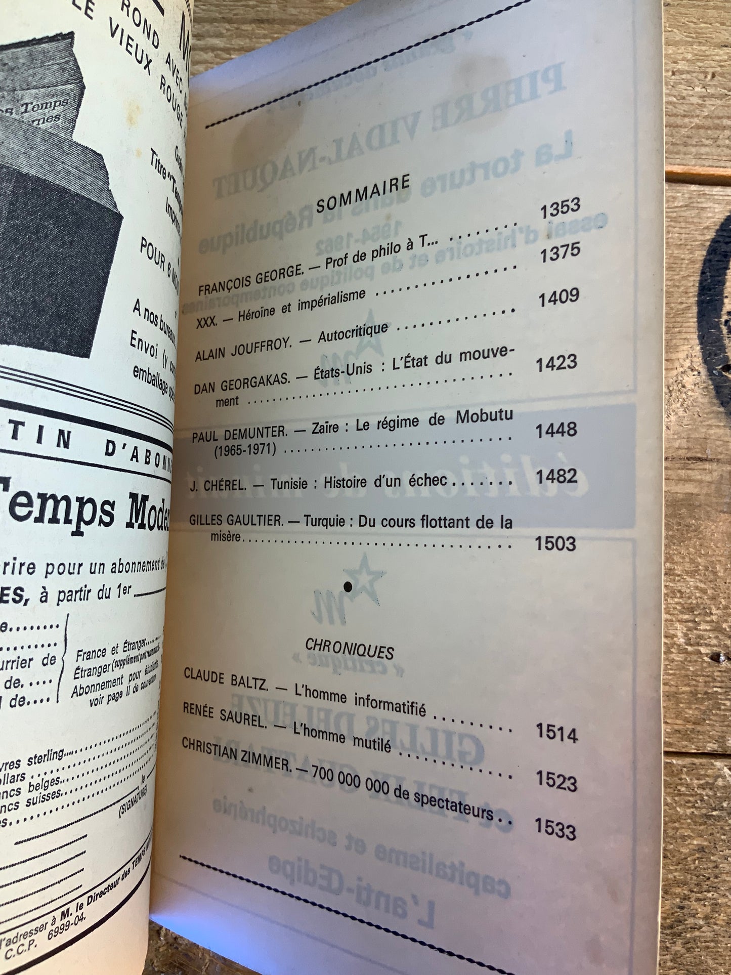 François George : prof de philo à T… | XXX. : héroïsme et impérialisme | Alain Jouffroy : Autocritique [ Les Temps Modernes ] - Mars 1972 - n° 308