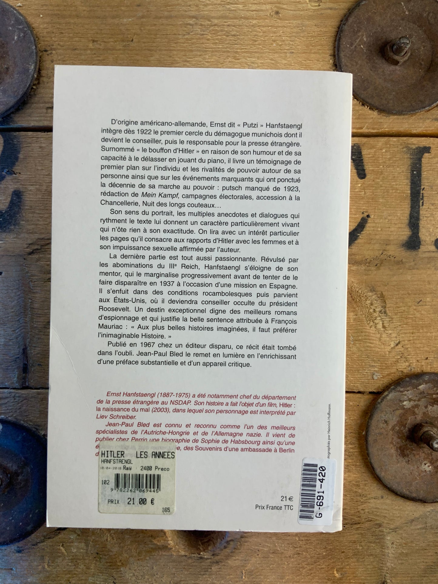 Hitler, les années obscures - Ernst Hafestaengl