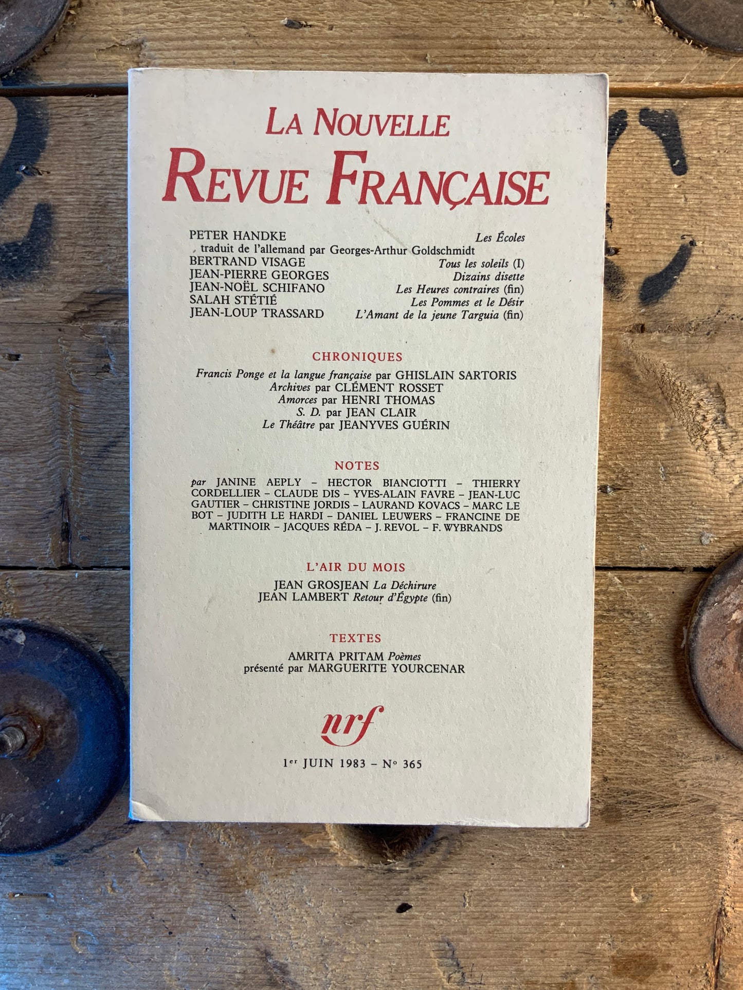 N.R.F numéro 365 [ La Nouvelle Revue Française ]