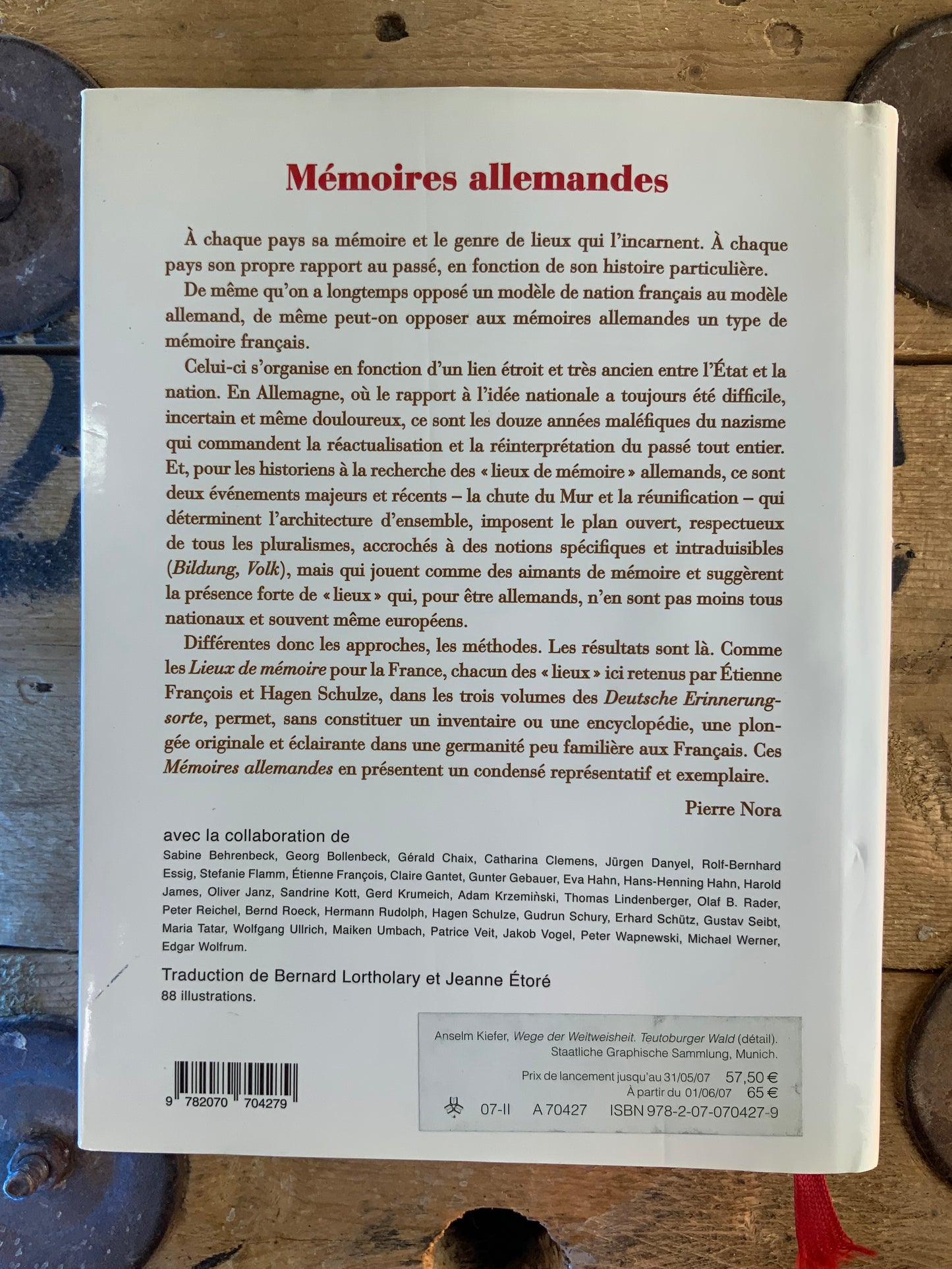 Mémoires allemandes - Etienne François et Hagen Schulze