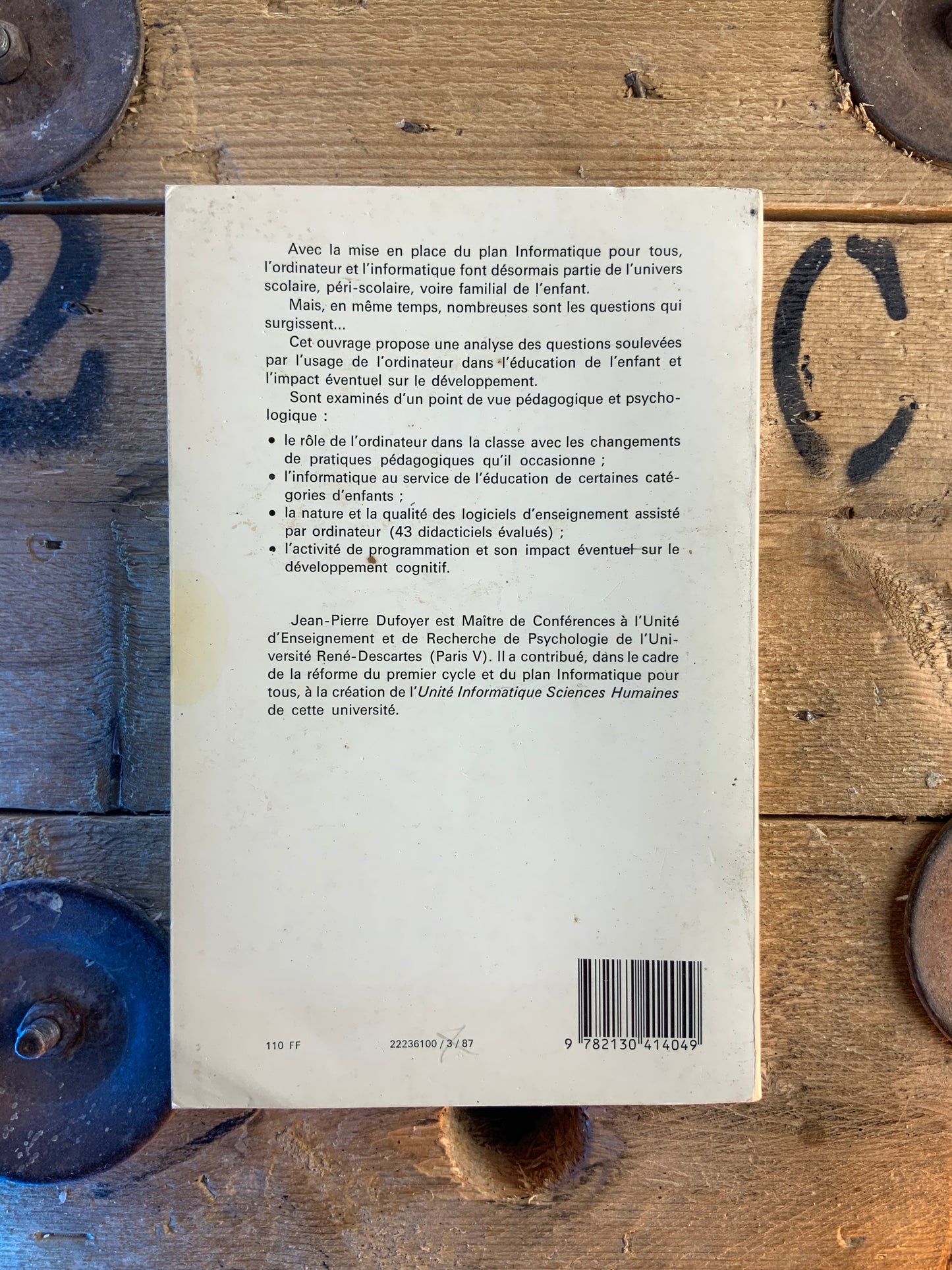 Informatique, éducation et psychologie de l’enfant - Jean-Pierre Dufoyer