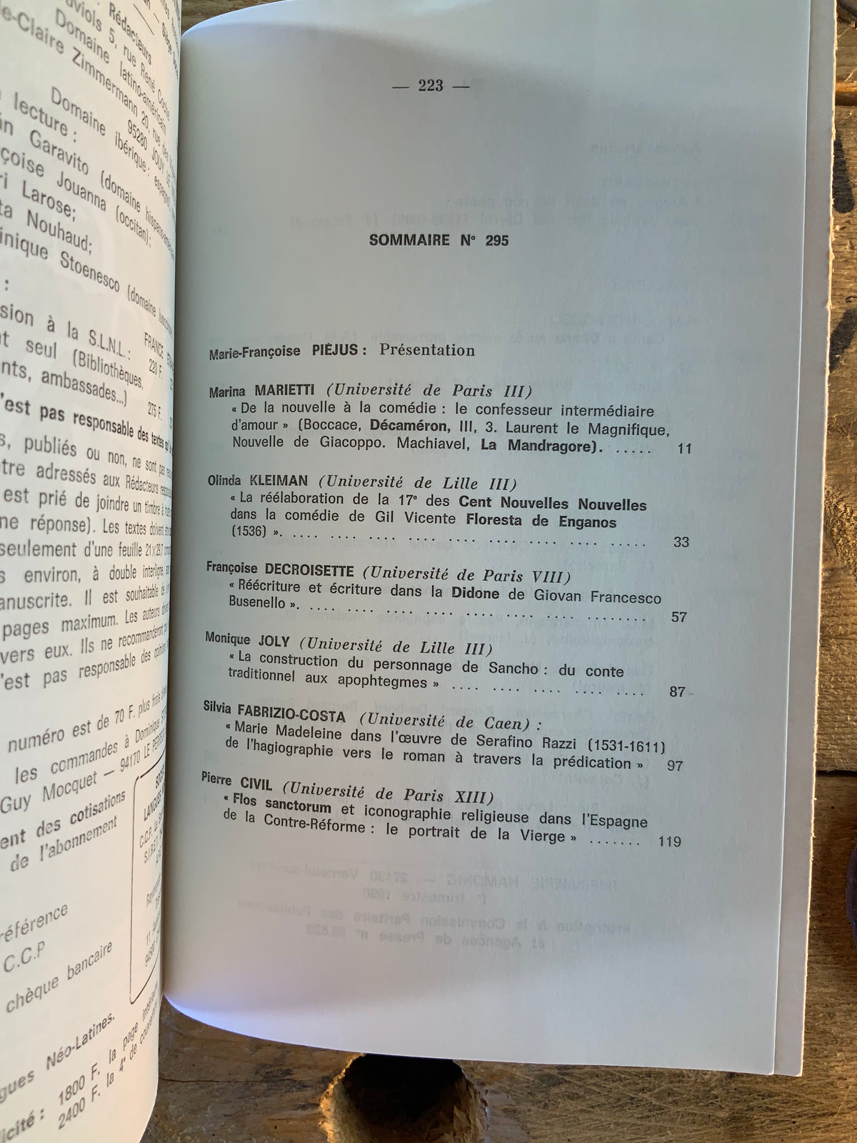 D’un genre à l’autre : Renaissance et siècle d’Or [ Les Langues Néo-Latines ] - 4e trimestre 1995 - n° 295