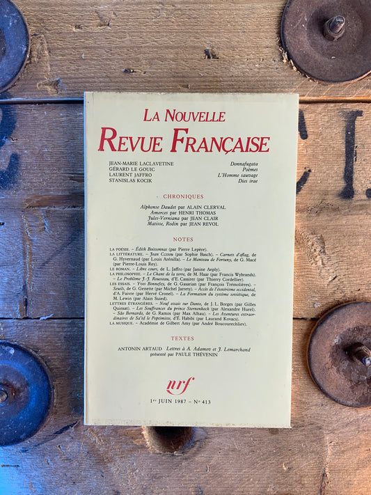 N.R.F numéro 413 [ La Nouvelle Revue Française ]