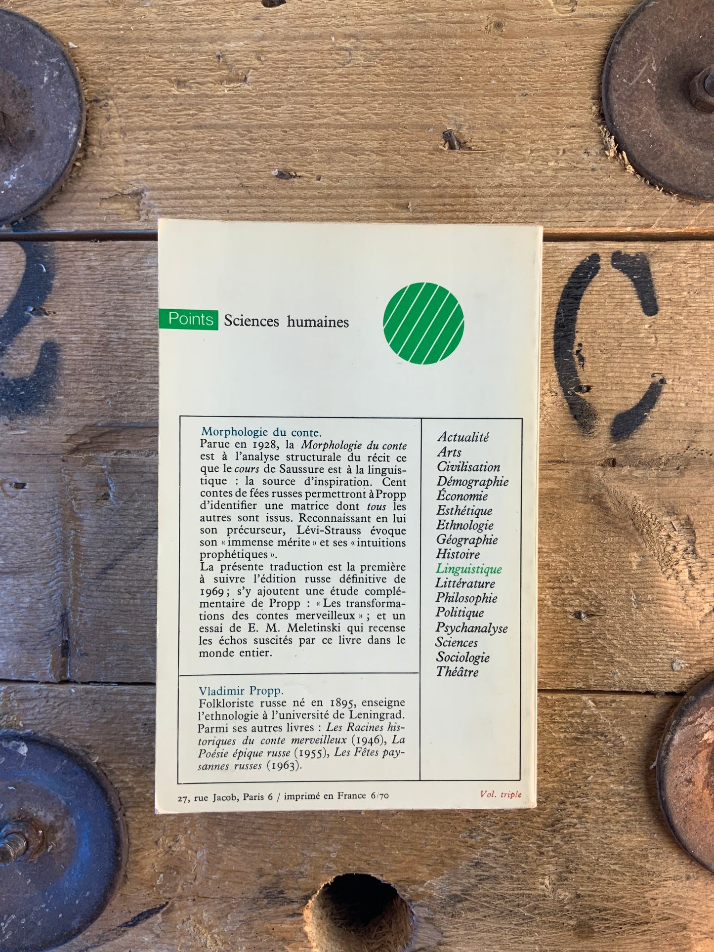 Morpholohie du conte - Vladimir Propp