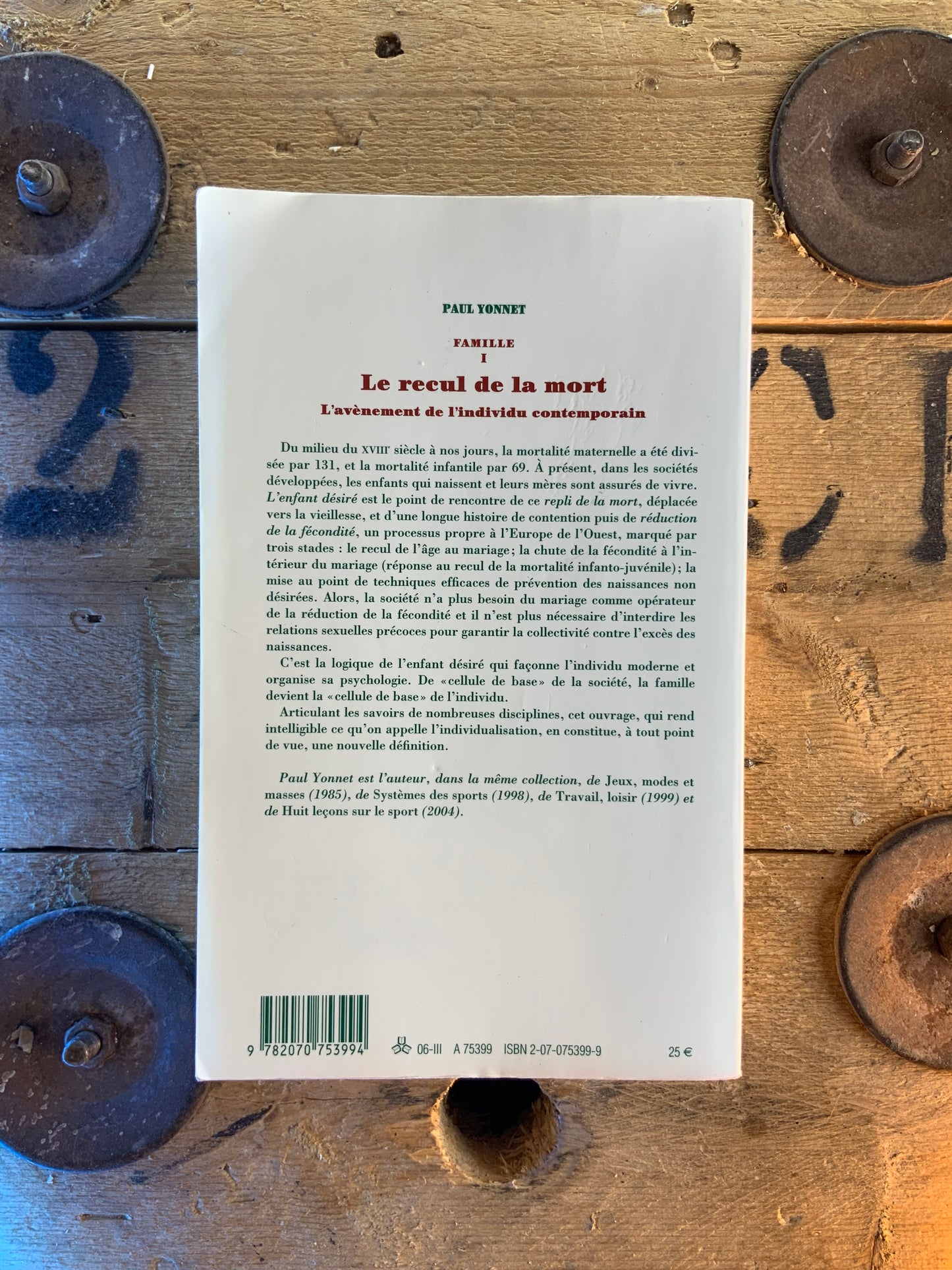 Le recul de la mort : l’avènement de l’individu contemporain - Paul Yonnet