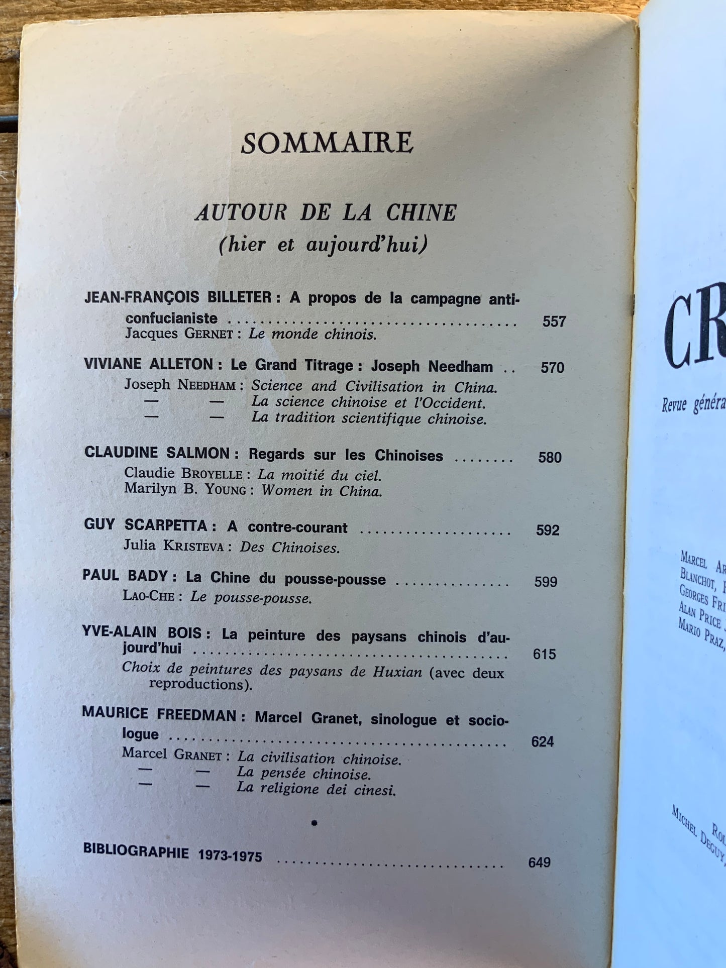 Autour de la Chine (hier et aujourd’hui) [ Revue Critique ] - Juin 1975 - n°337