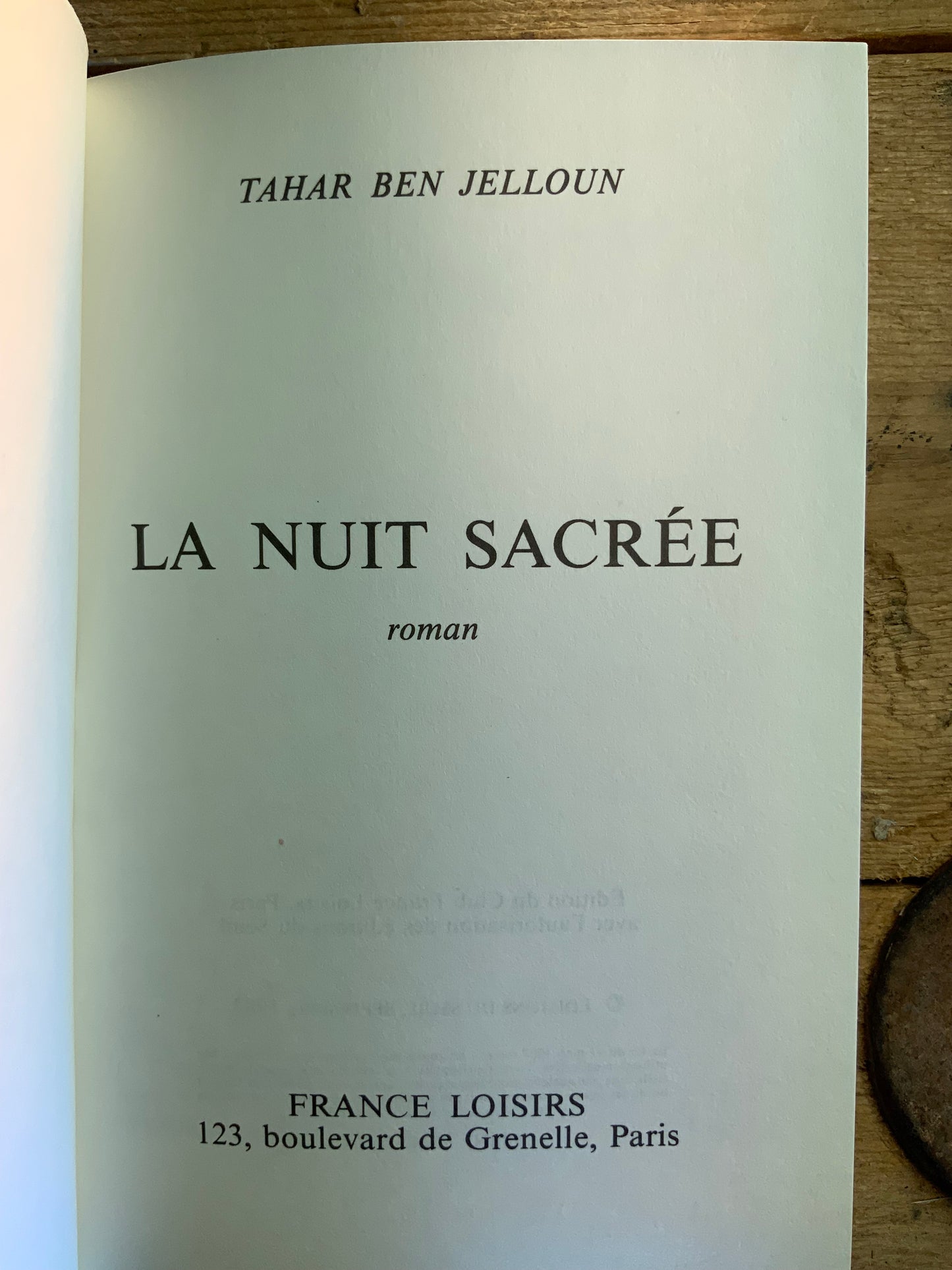 La nuit sacrée - Tahar Ben Jelloun