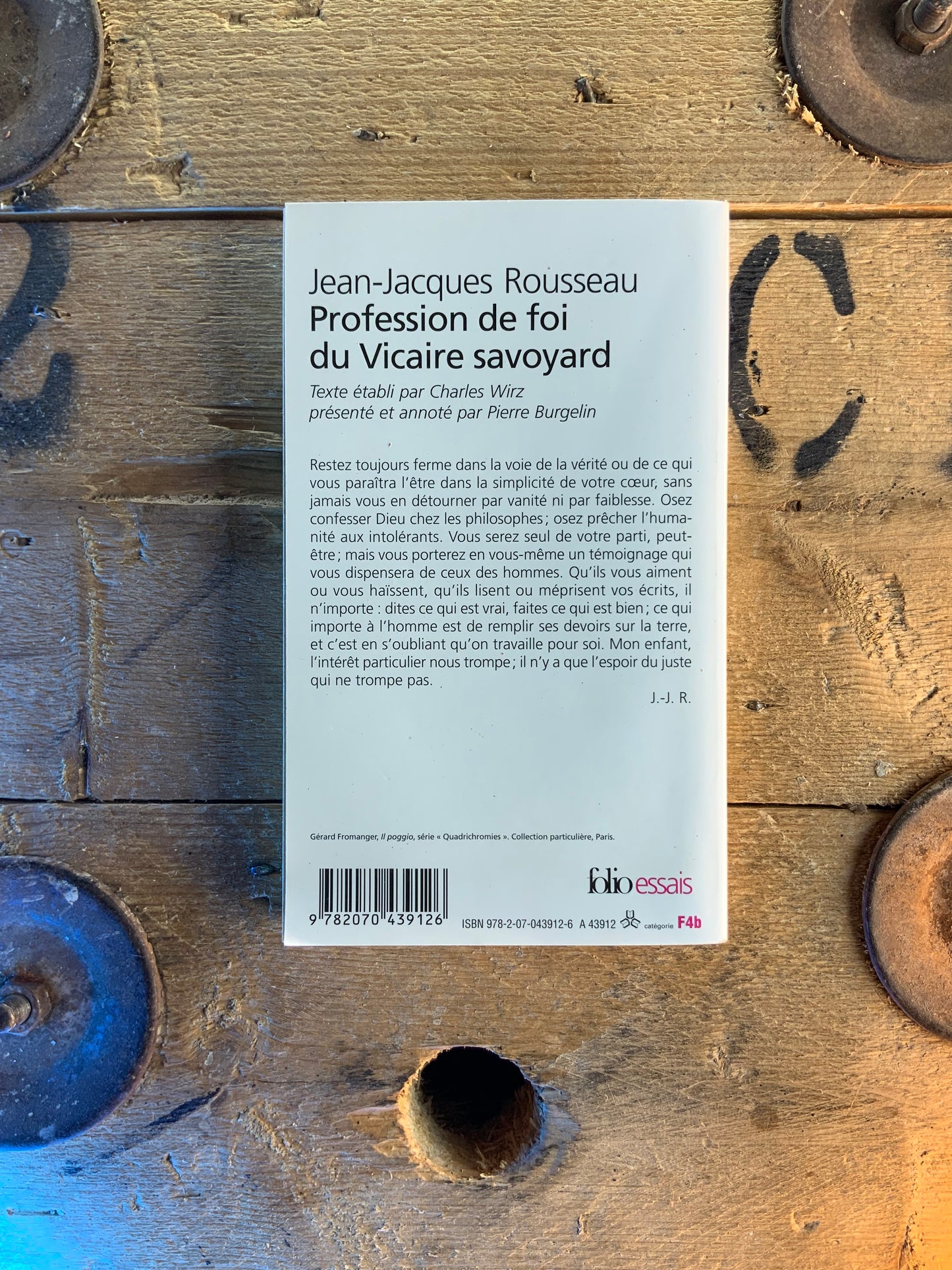 Profession de fois du Vicaire savoyard - Jean-Jacques Rousseau