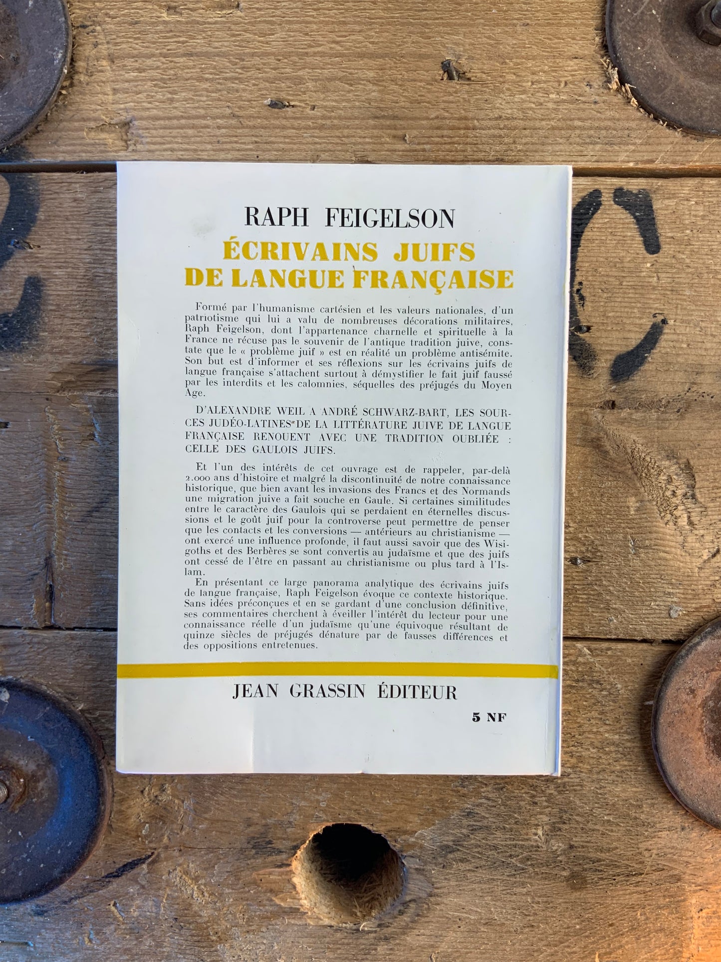 Écrivains juifs de langue française - Raph Feigelson