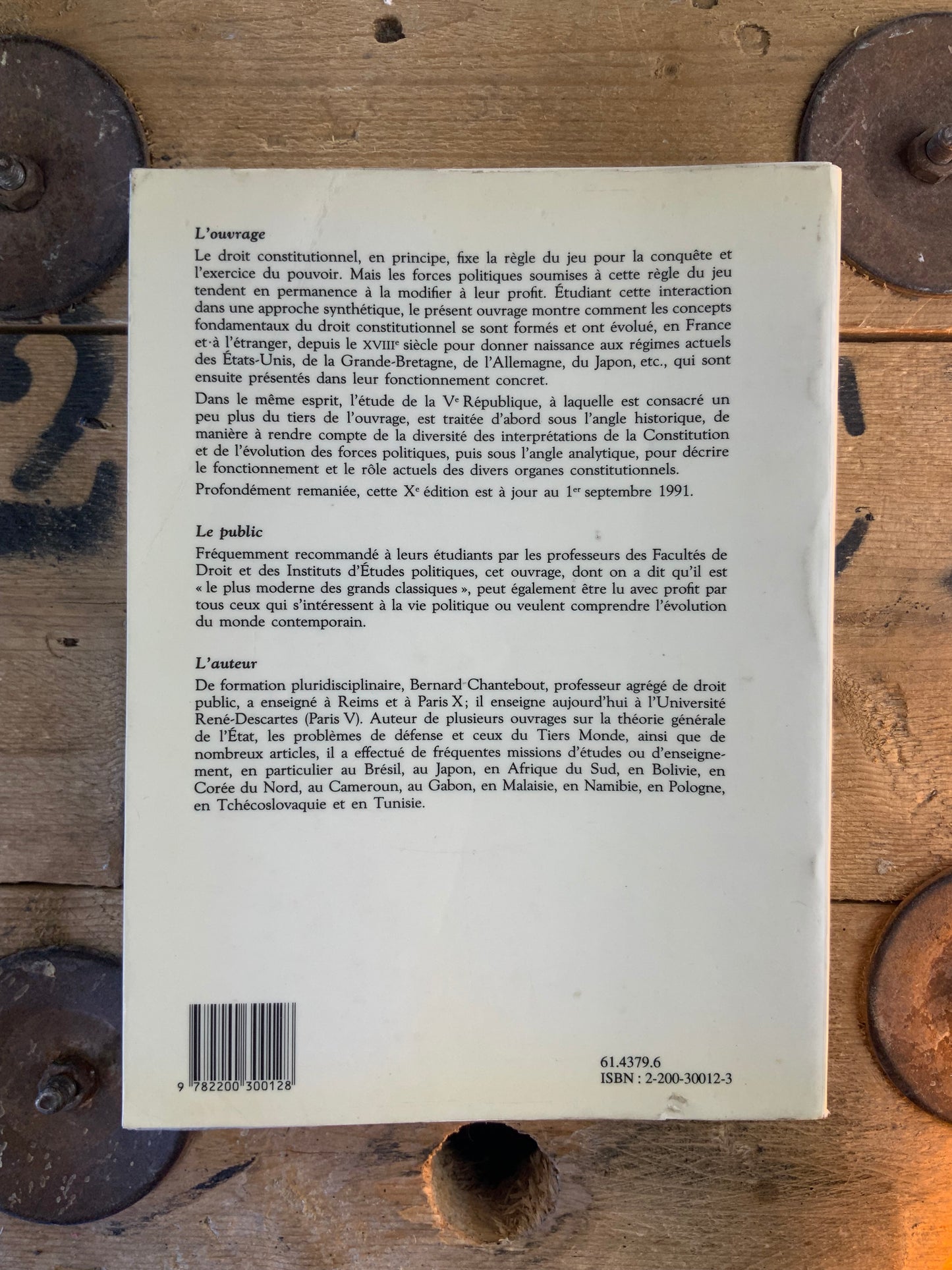 Droit constitutionnel et science politique - Bernard Chantebout