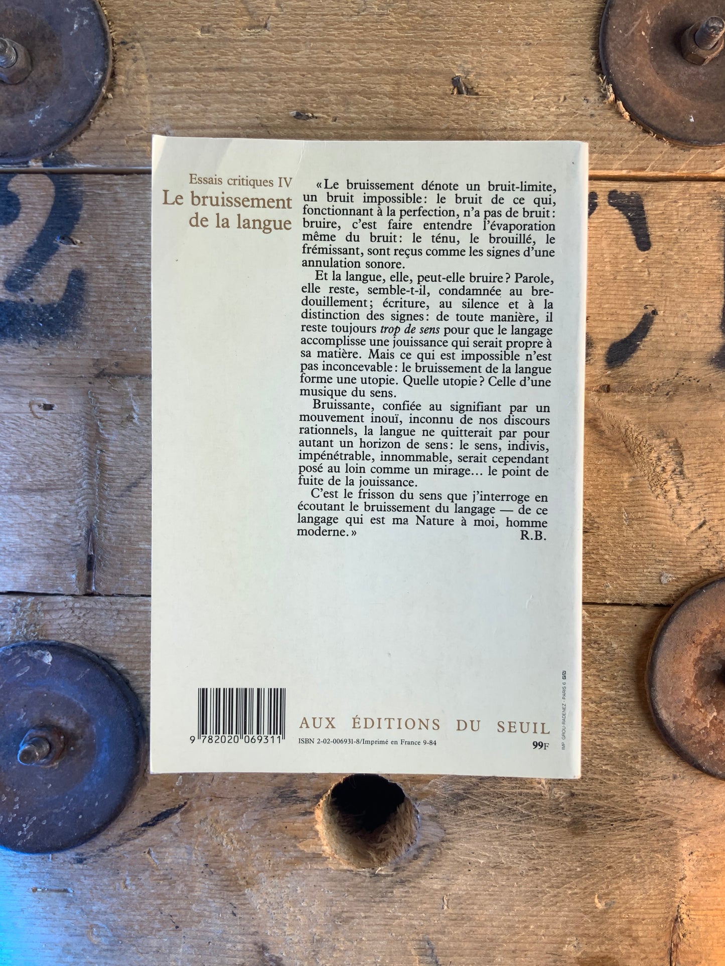Le bruissement de la langue - Roland Barthes