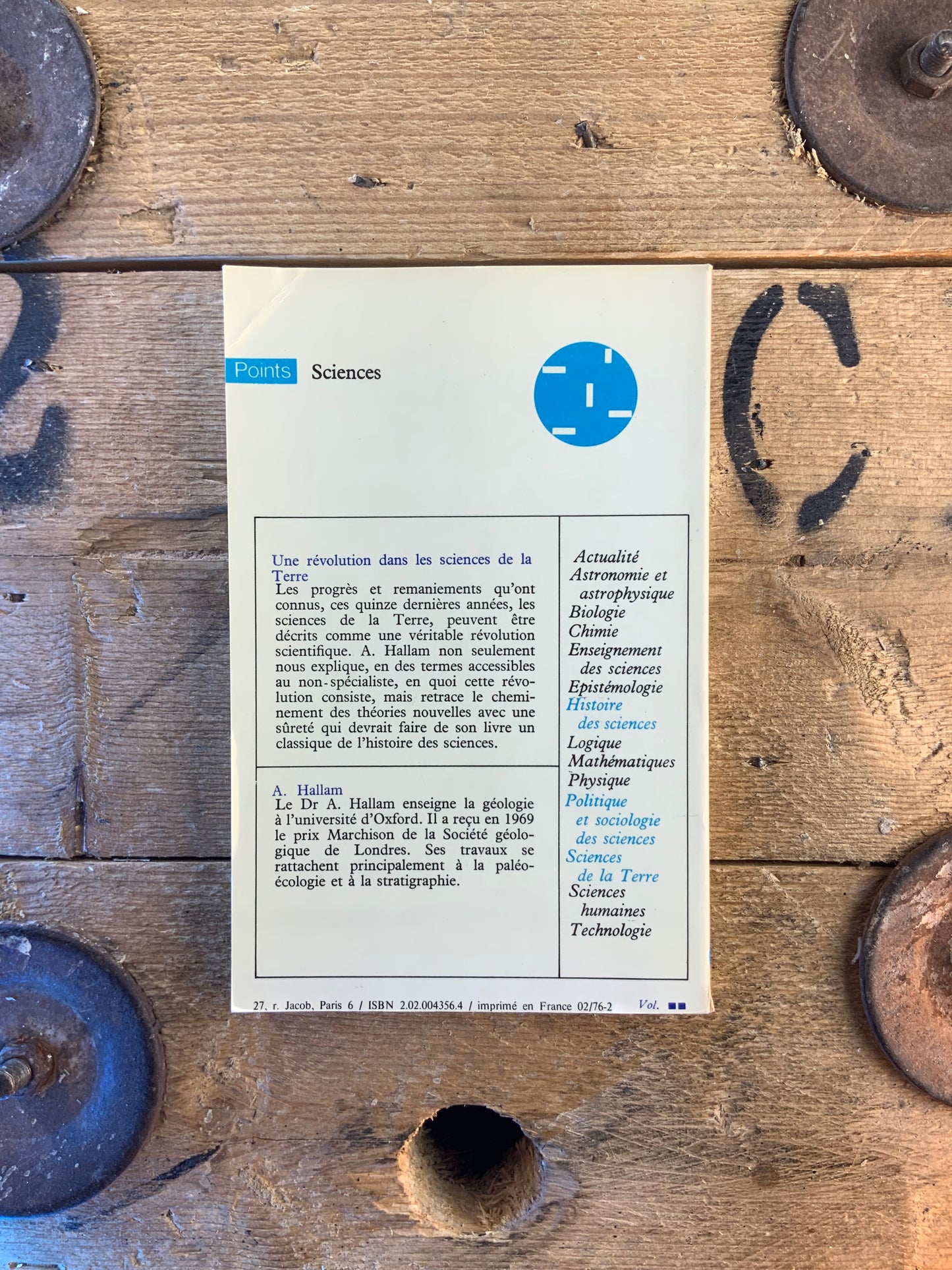 Une révolution dans les sciences de la Terre - A. Hallam