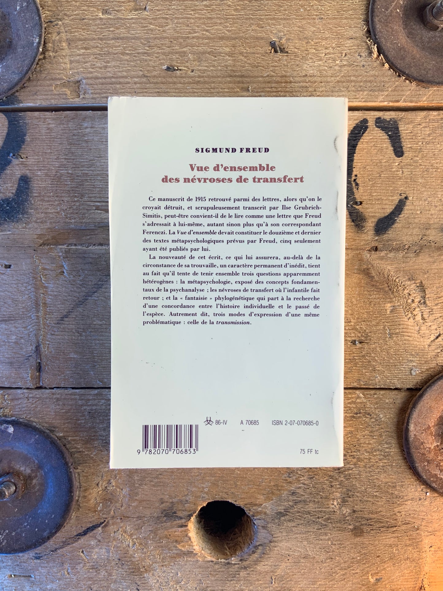 Vue d’ensemble des névroses de transfert : un essai métapsychologique - Sigmund Freud