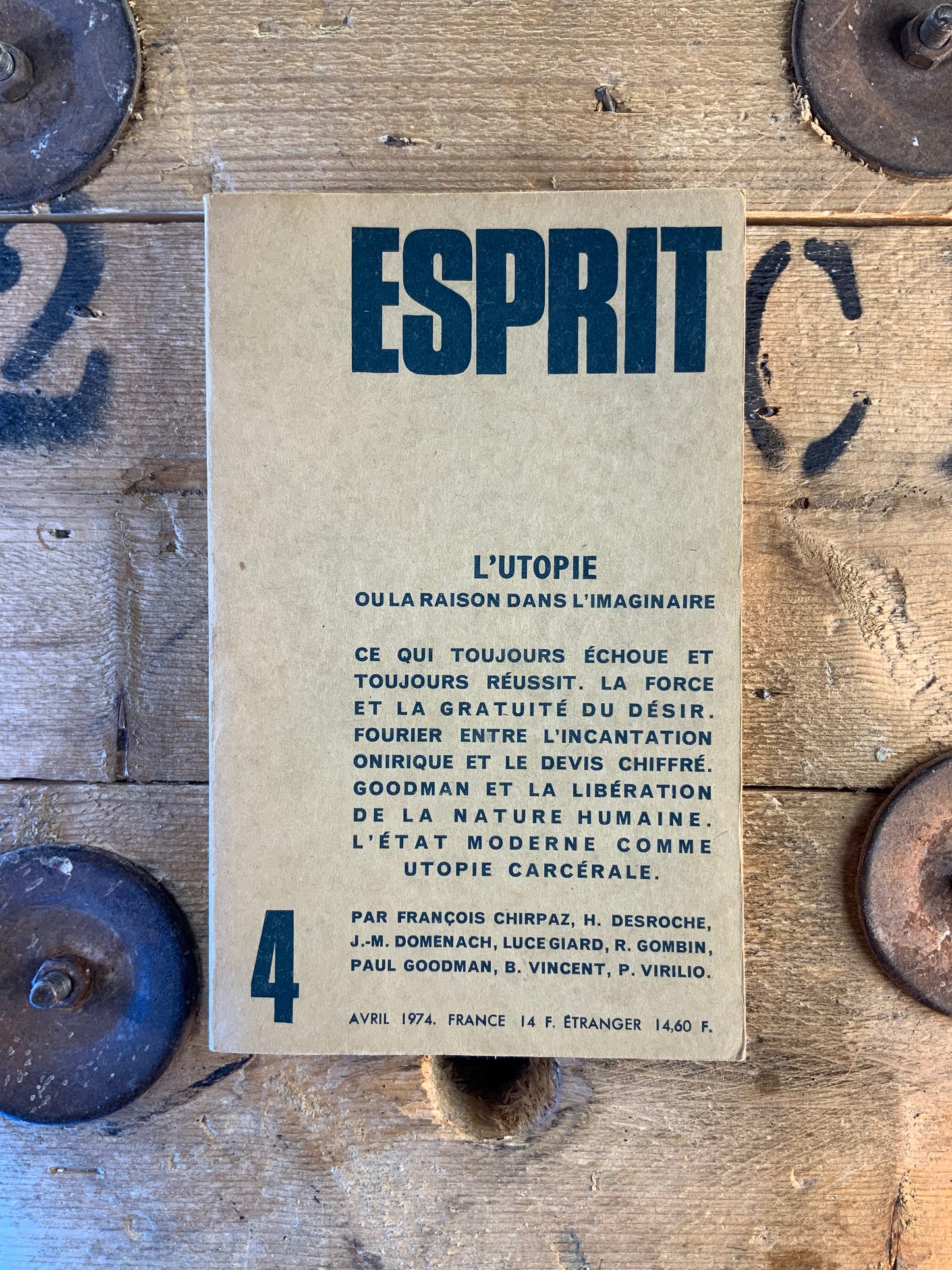 L’Utopie ou La raison dans l’imaginaire [ Esprit 1974 Numéro 4 ]