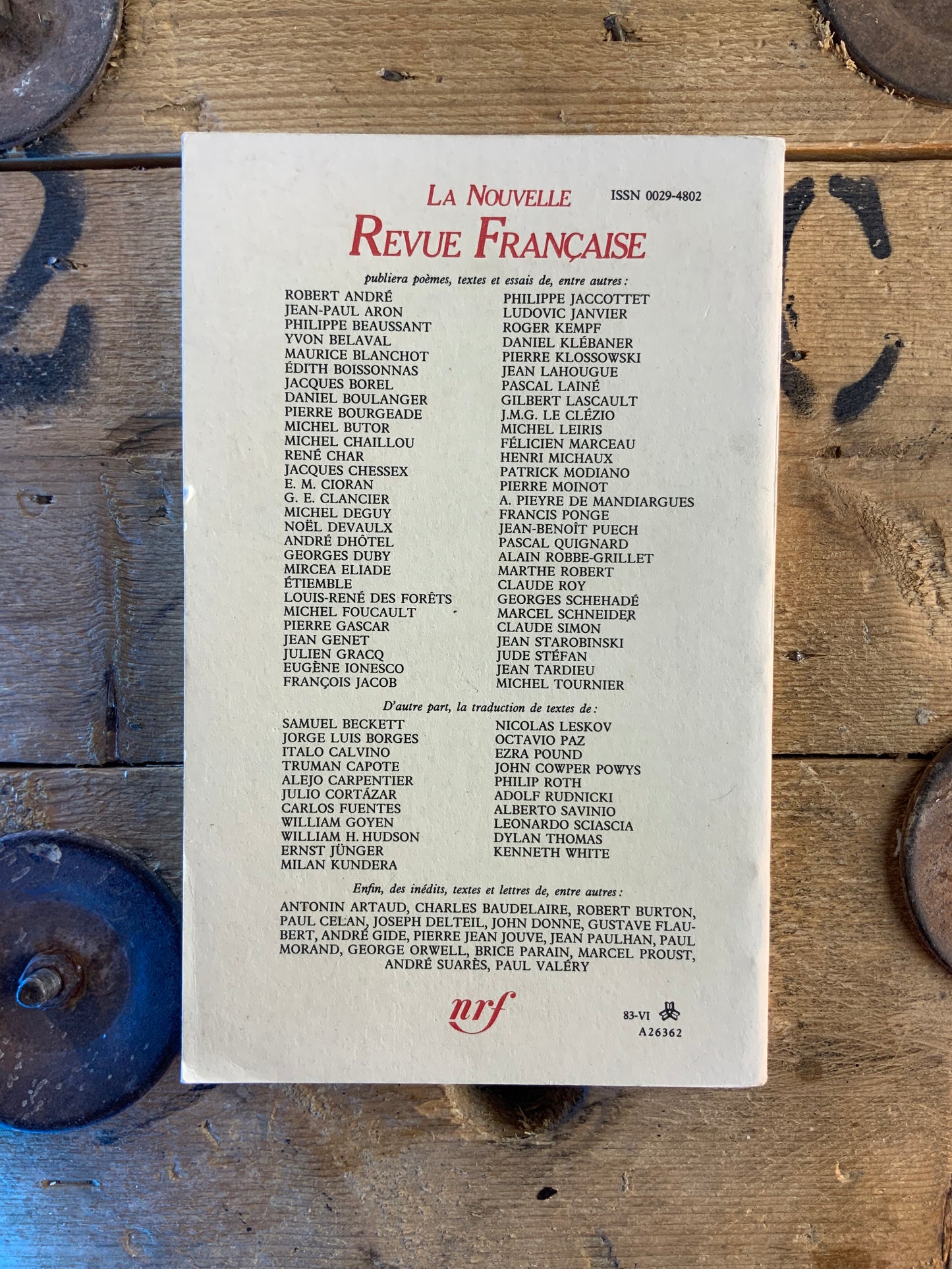 N.R.F numéro 365 [ La Nouvelle Revue Française ]