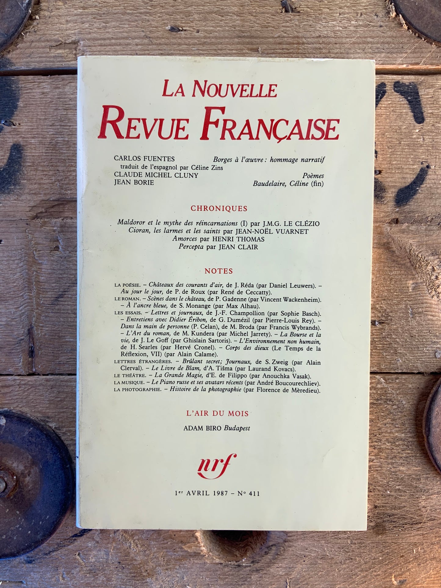 N.R.F numéro 411 [ La Nouvelle Revue Française ]