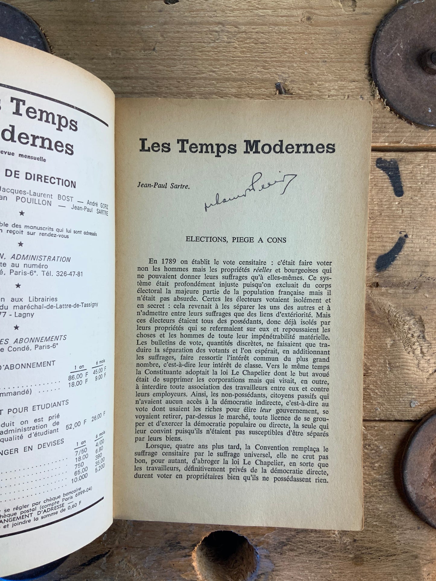 Jean-Paul Sartre : Élections, piège à cons | Jean Moreau : petite histoire du P. «C. » F. | André Gorz : Quelle gauche ? Quel porgramme ? … [ Les Temps Modernes ] - Janvier 1973 - n° 318