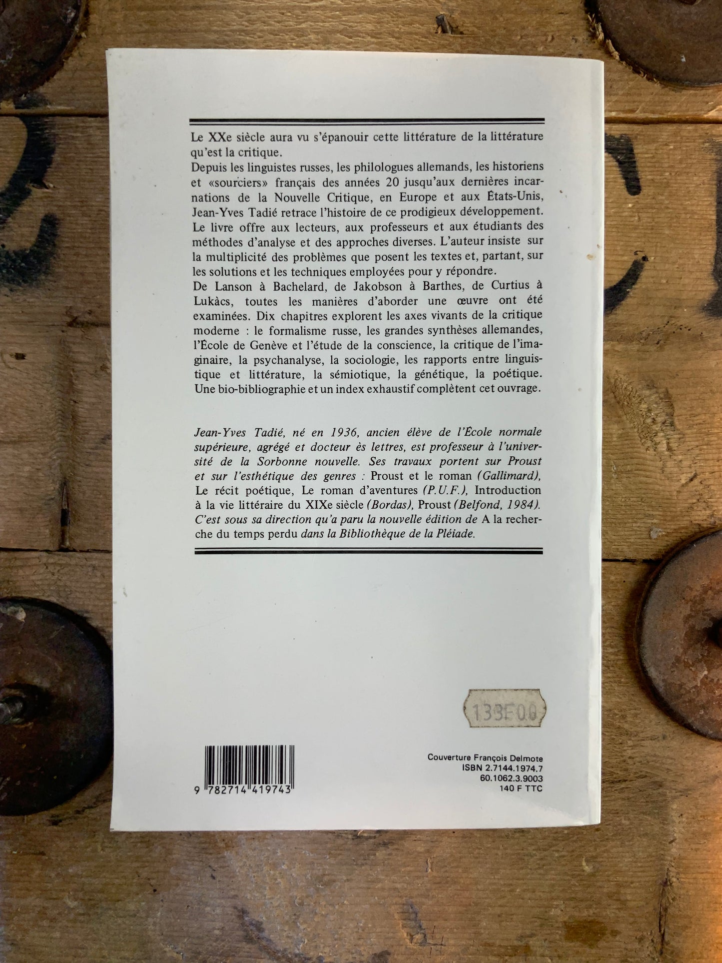La critique littéraire au XXe siècle - Jean-Yves Tadié