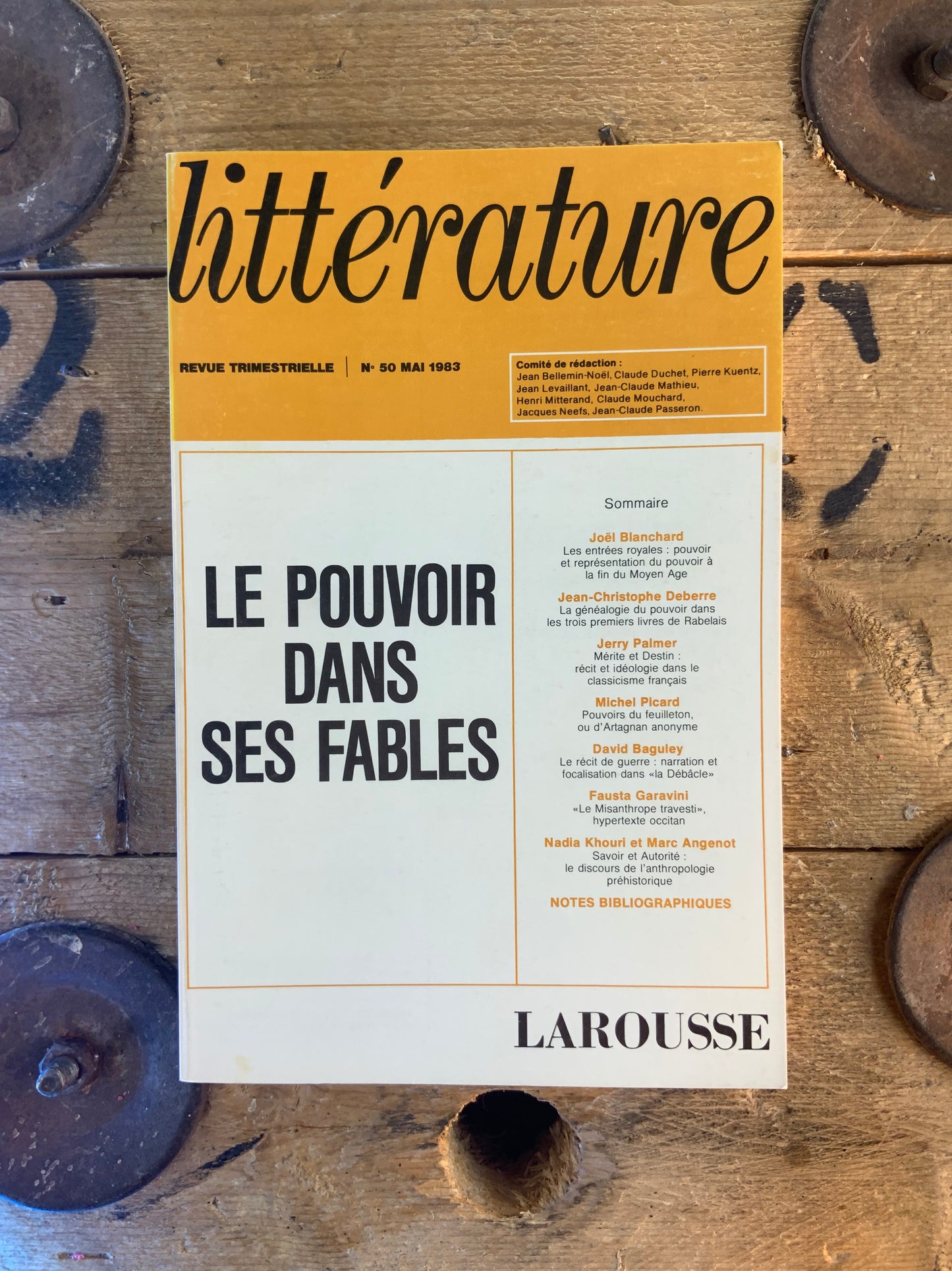 Le pouvoir dans ses fables [ Revue Littérature ] - Mai 1983 - n° 50