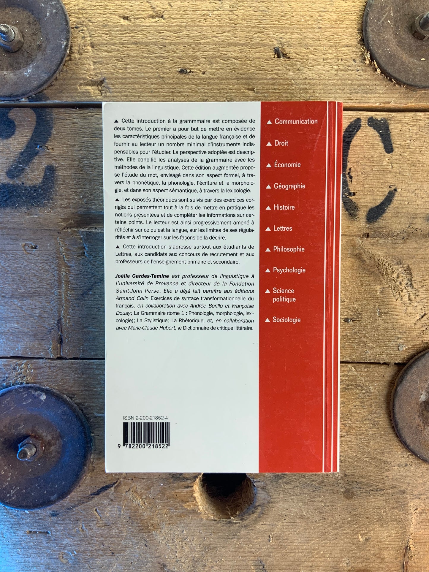 La grammaire : 1 - Phonologie, morphologie, lexicologie - Joëlle Gardes-Tamine