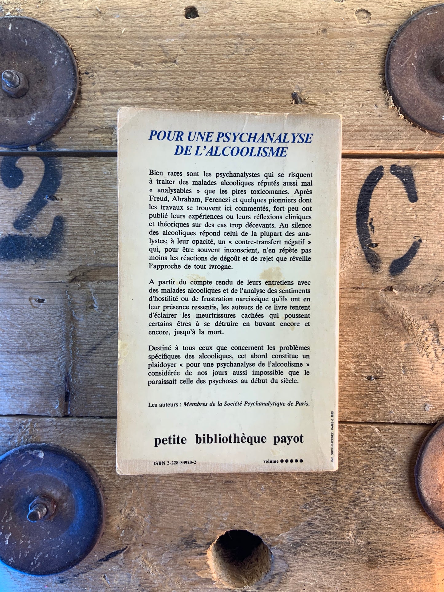 Pour une psychanalyse de l’alcoolisme - A. De Mijolla et S.A. Shentoub