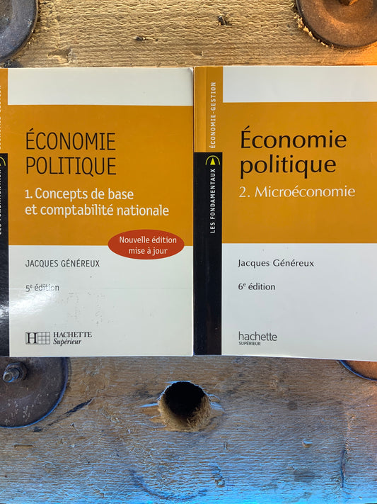 Économie politique : 1 - concepts de base et comptabilité nationale  2 - microéconomie. - Jacques Généreux