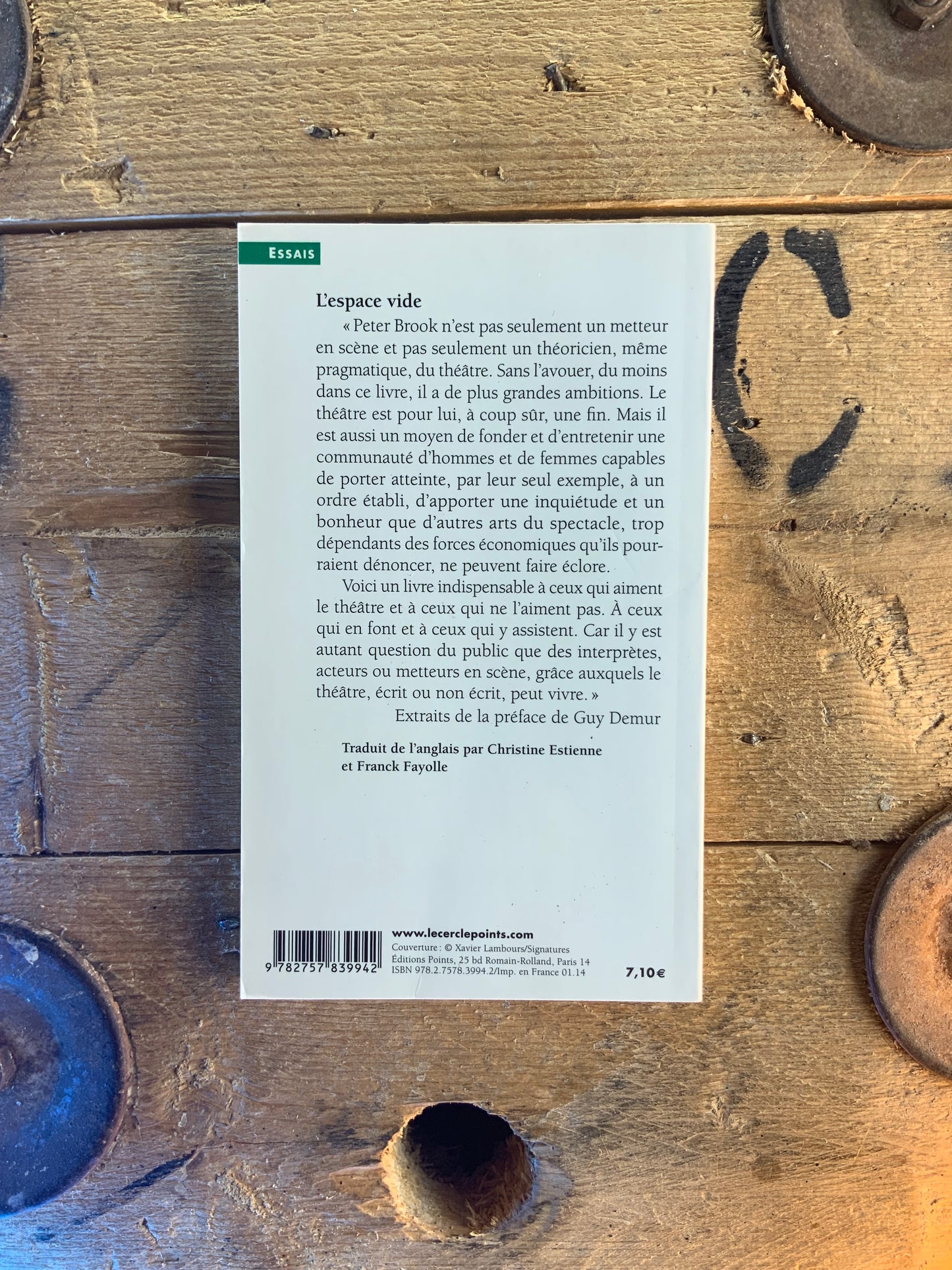 L’espace vide : écrits sur le théâtre - Peter Brook