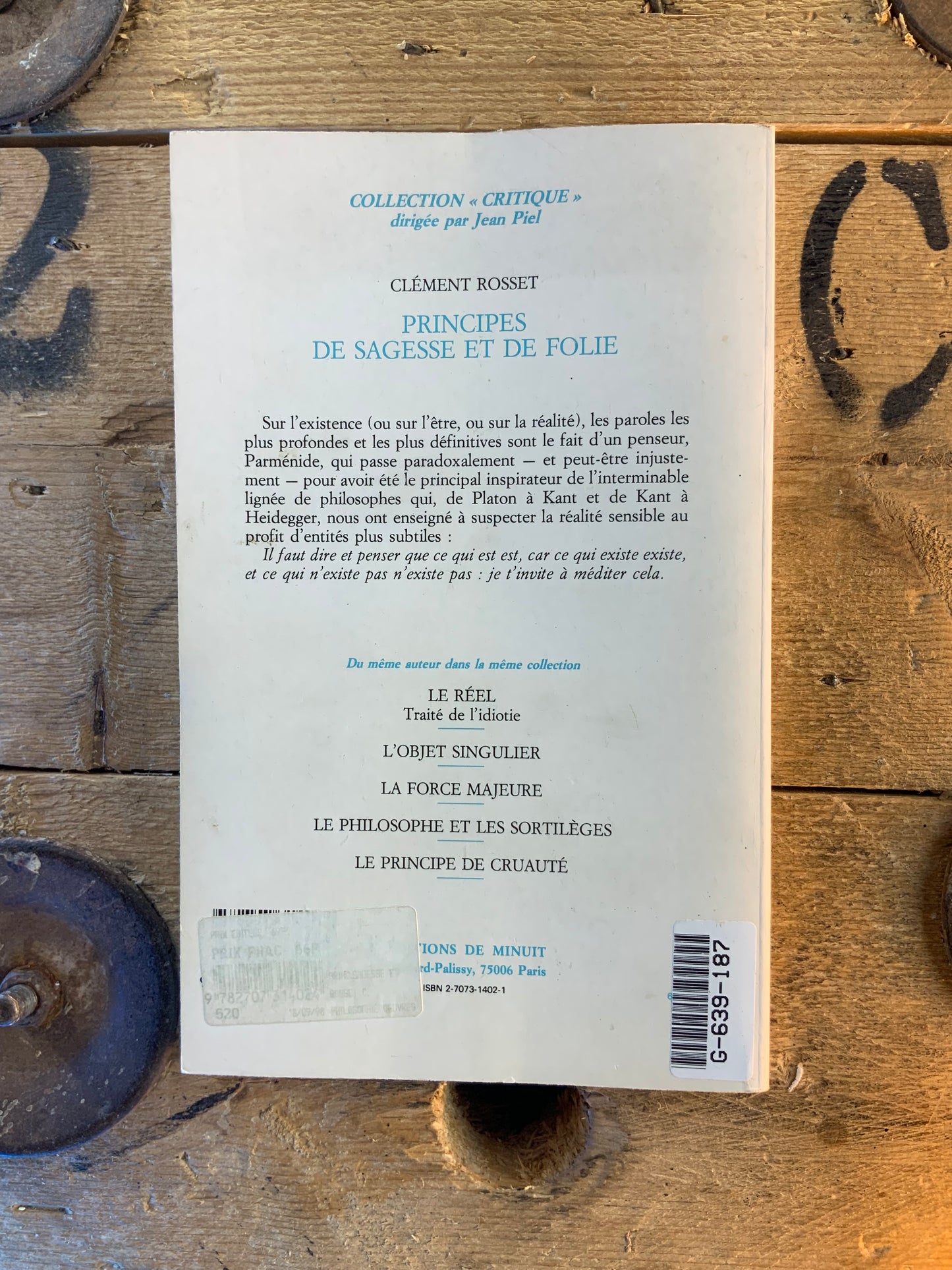 Principes de sagesse et de folie - Clément Rosset