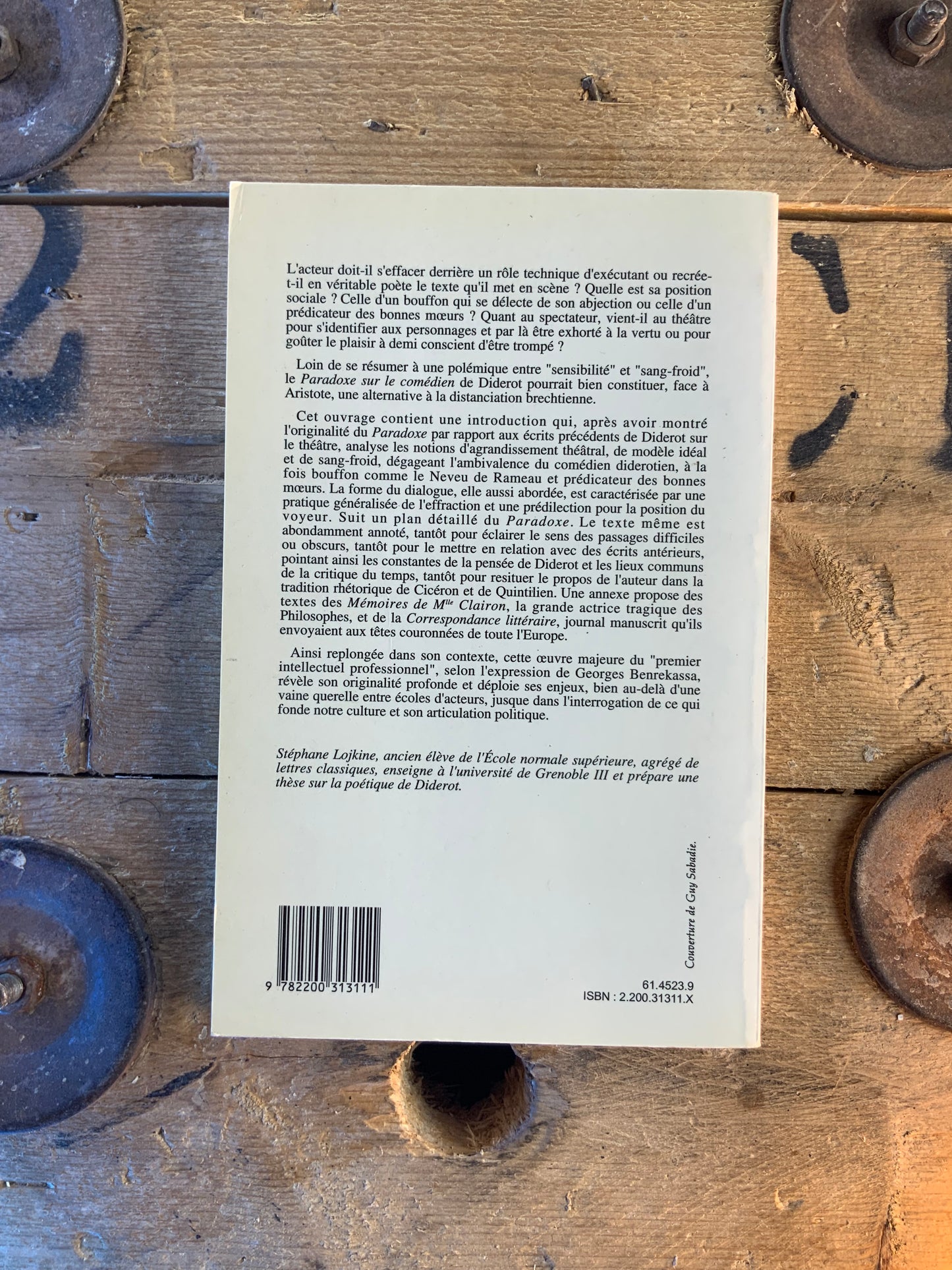 Diderot : paradoxe sur le comédien