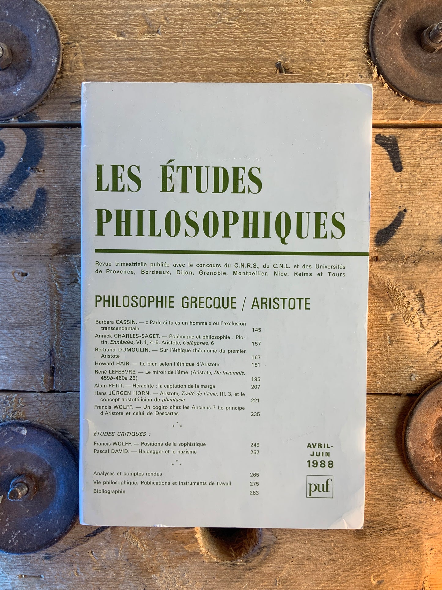 Philosophie grecque / Aristote [ Les études philosophiques ]