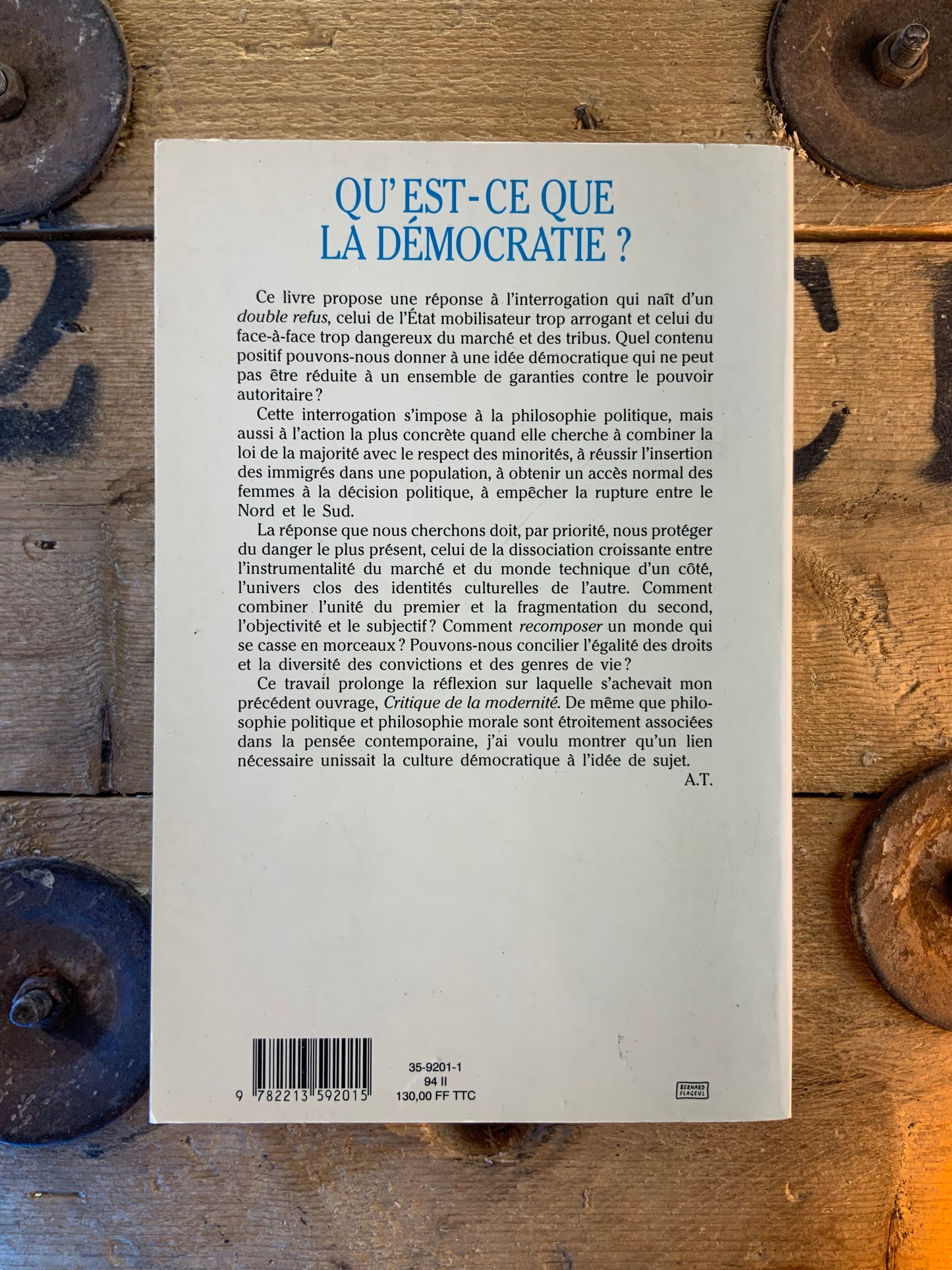 Qu’est-ce que la démocratie ? - Alain Touraine