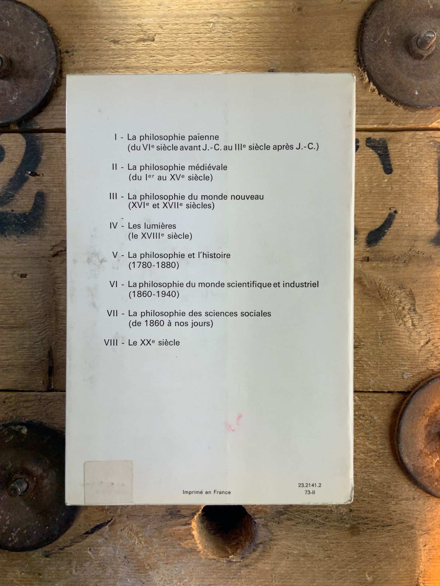 La philosophie et l’histoire : 1780 à 1880