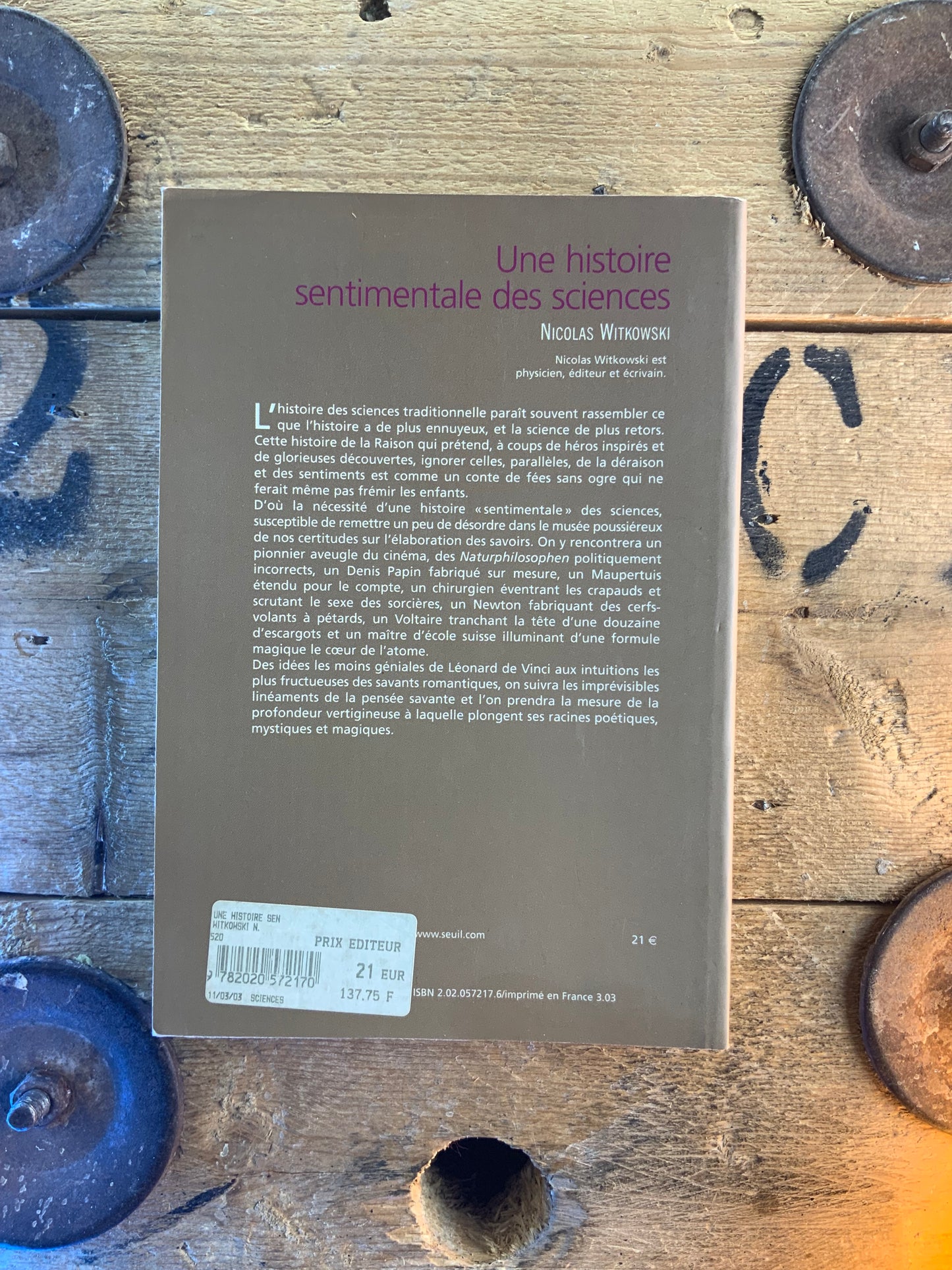 Une histoire sentimentales des sciences - Nicolas Witkowski