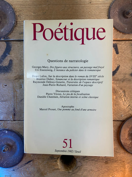 Questions de narratologie [ Revue Poétique ] - Septembre 1982 - n° 51